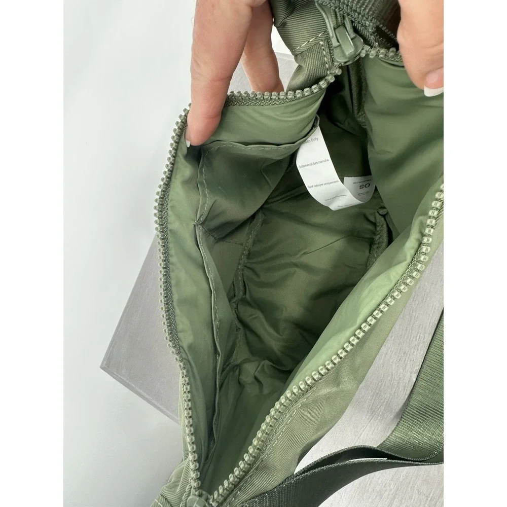 Fabletics The Sling Bag Adjustable Utility Green Zipper New 12X7 - Picture 8 of 15